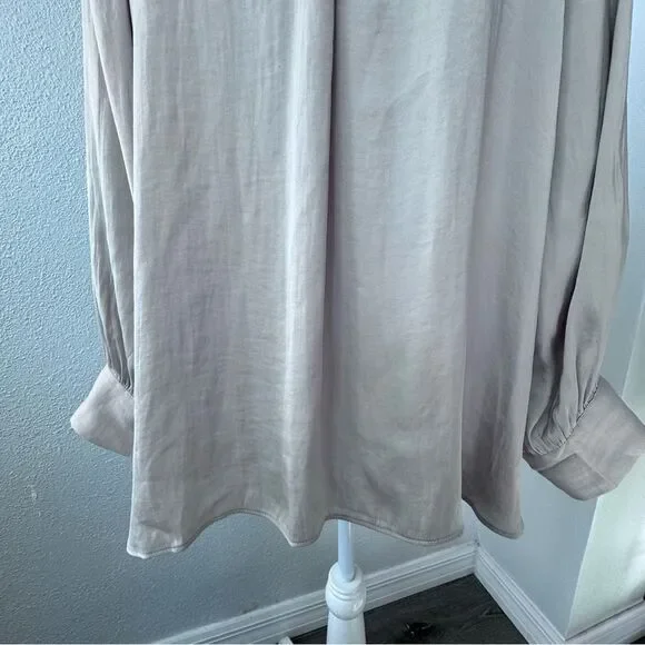 Carmen Mark Valvo Blouse Cream Tunic Long Sleeve Shirt SZ XL - Picture 4 of 13